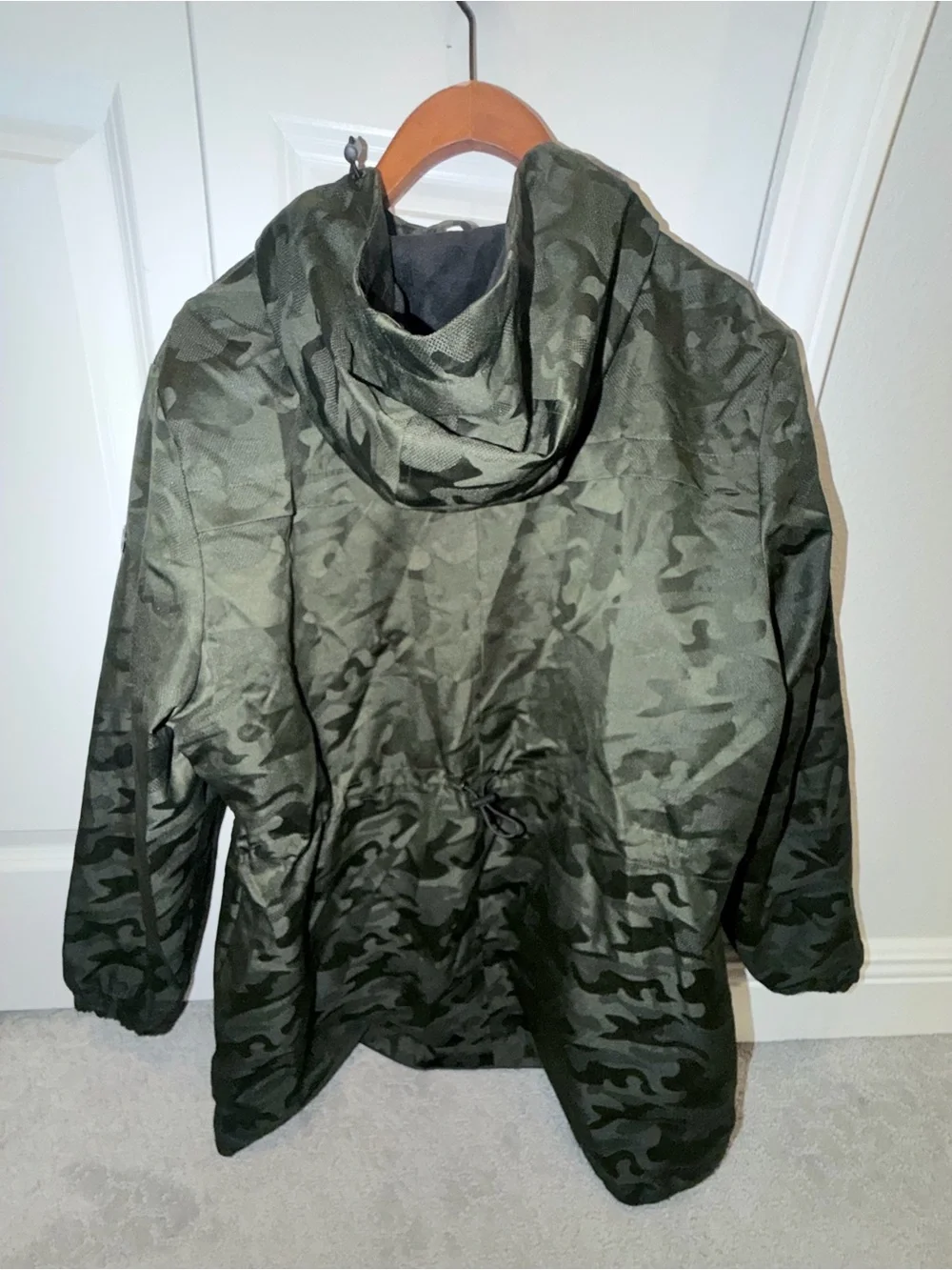 Michael Kors Dark Olive Camo Hooded Field Jacket